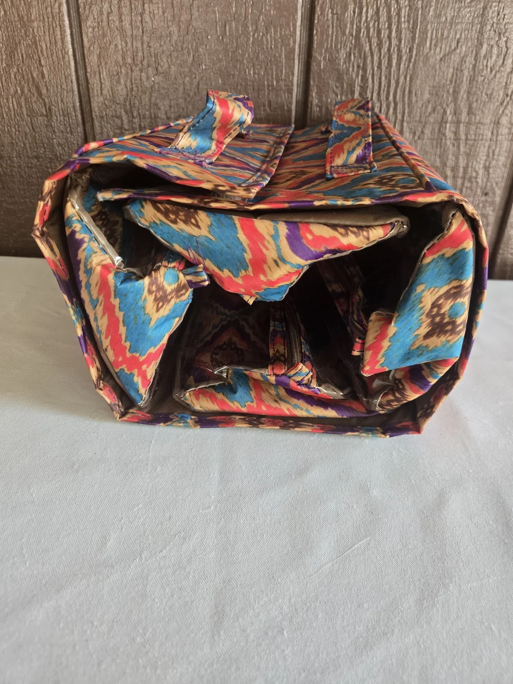 JM New York Colorful Cosmetic Fold Up Train Case - 4 Zippered Pouches